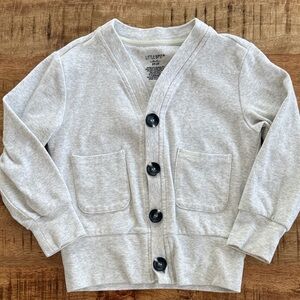 Little Bipsy Heather Gray Button-Front Kids Cardigan